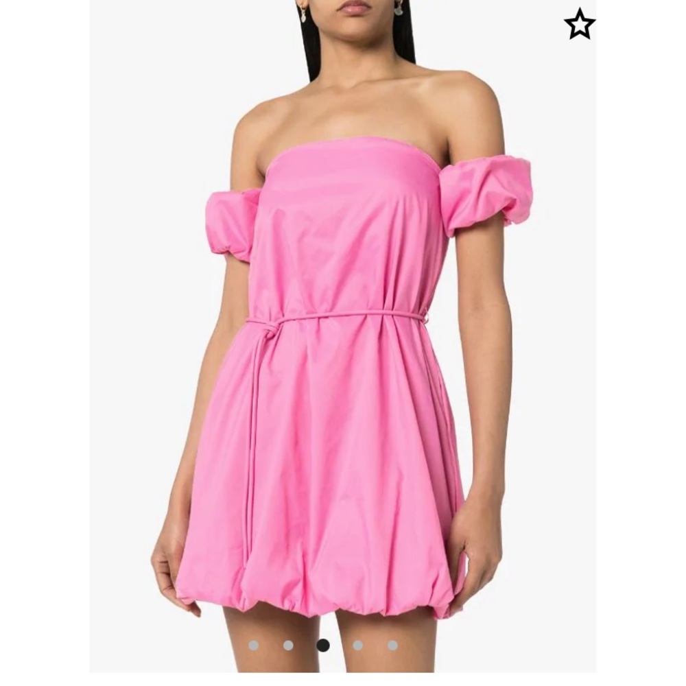 Staud Ash Puff Sleeve Off-the-Shoulder Mini Dress